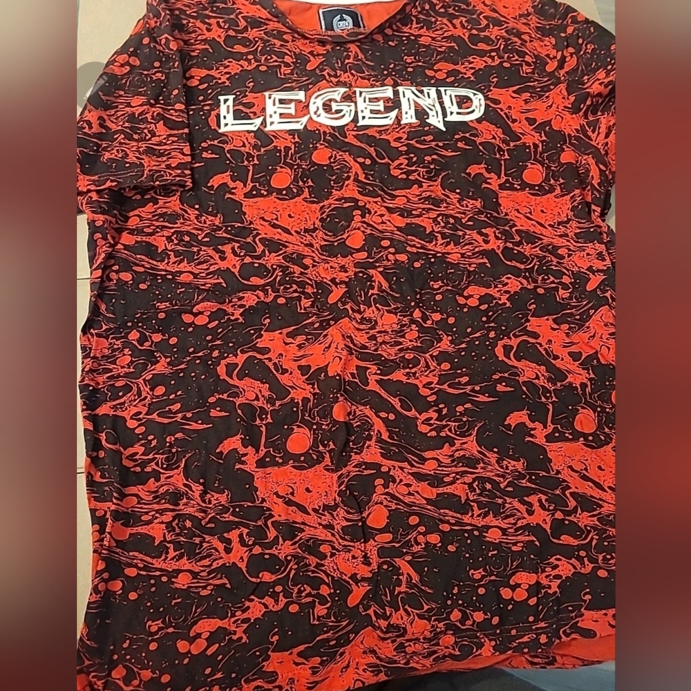 CR-24 Bordo Cromato Shirt Size XL  LEGEND Short Sleeve Red Black Cotton